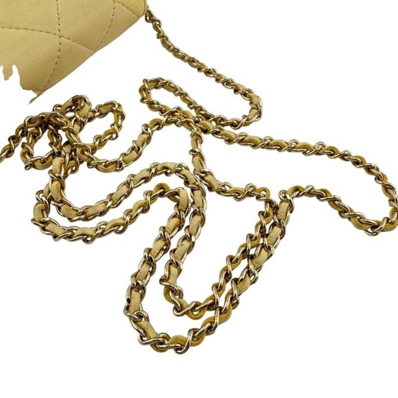 Chanel Compact Wallet Card Coin Case Yellow with Chain - Picture 5 of 8